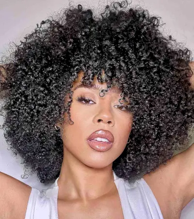 3c Curly Hair with Bangs