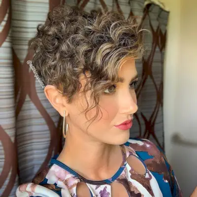 Cute Curly Pixie Cut with Bangs