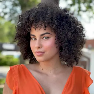 The Prettiest Curly Bob with Bangs