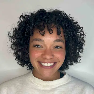 Round-Shaped Chin-Length Bob for Naturally Curly Hair