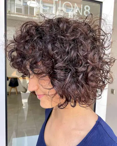 Chin-Grazing Undone Curly Bob with Fringe