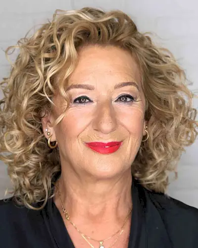 Voluminous Blonde Curls for Women Aged 60