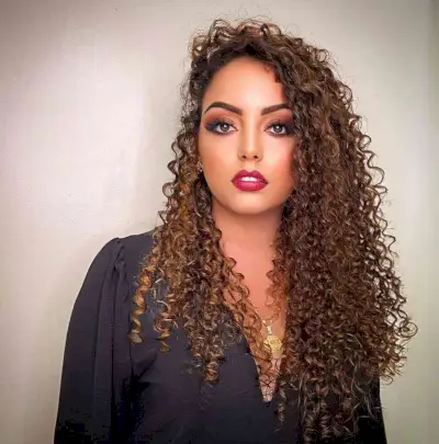 Long Side-Parted Light Brown Curls