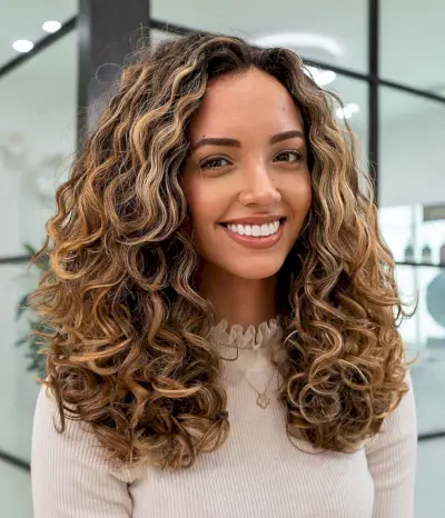 picture perfect long curly hair with a middle part