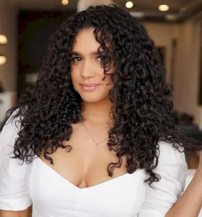 natural face-framing long curls