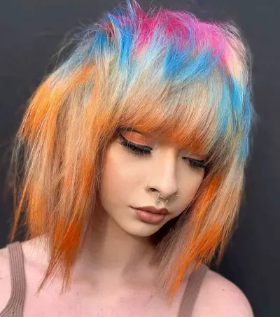 Edgy Tie Dye Hairstyle
