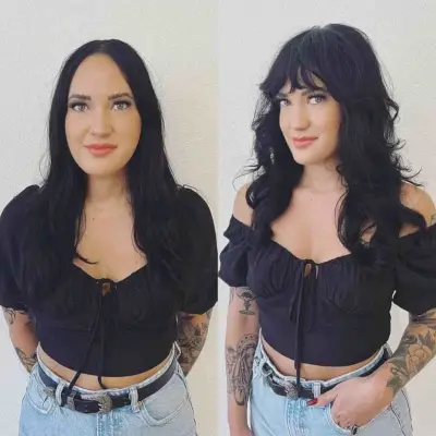 Black Undone Layers for Long Hair