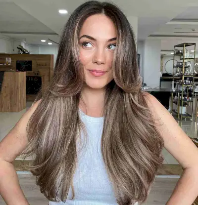 Brunette Face-Framing Layered Long Hair