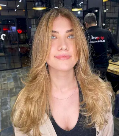 Blonde Layered Hair with Long Framing Layers