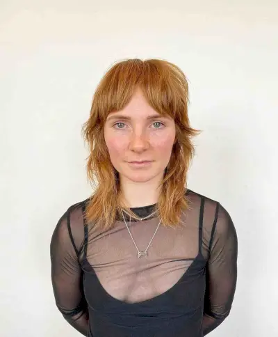 Easy Medium Layered Shag with Curtain Bangs for Square Faces