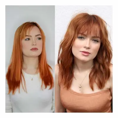 Modern 60s Shag Cut on a square face