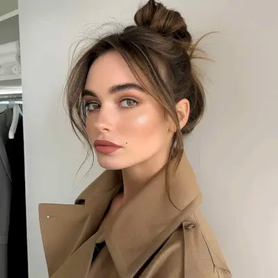 Effortless medium-length updo for square face