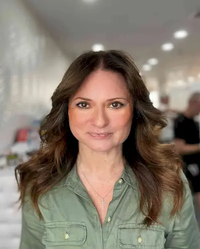 Medium-Length Brunette Blowout for Square Faces