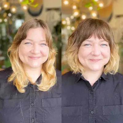 Cute Short Shag Haircut with Ombre for Round Face Shapes