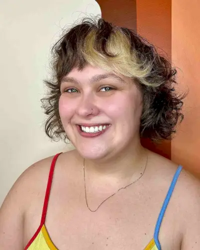 Shaggy French Bob with Swoopy Bangs for Round Faces