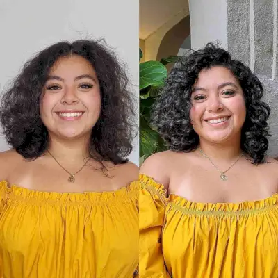 Voluminous Side Parted Curly Lob Cut for Round Faces