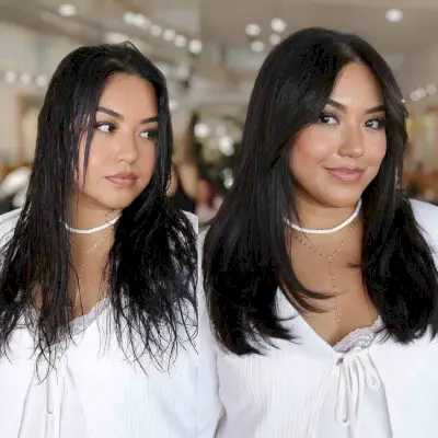 Medium-Length Layered Style for Round Faces