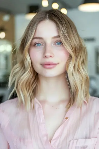 Collarbone-Length Middle Part