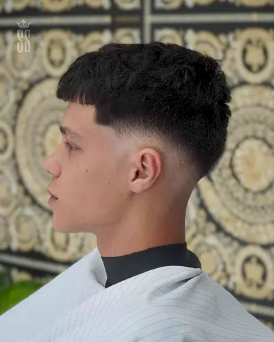 Low Bald Faded Messy French Crop for Young Men