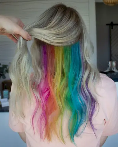Classic Rainbow peekaboo highlights