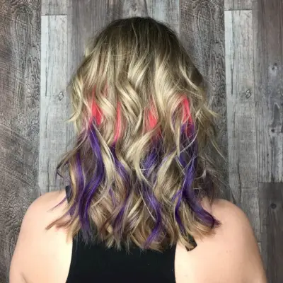 Unique Purple & Pink Peekaboo Highlights