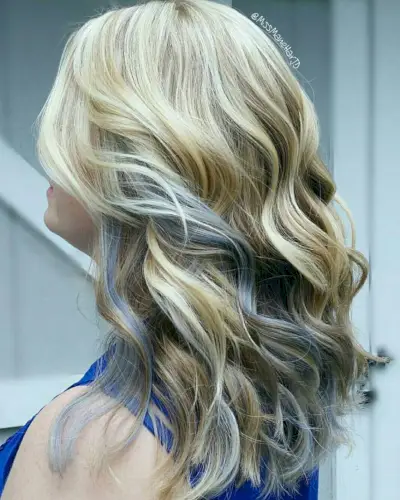Silver Peekaboo Highlights on Beautiful Blonde Locks