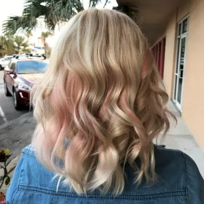 Subtle Rose Gold Peekaboo Highlights