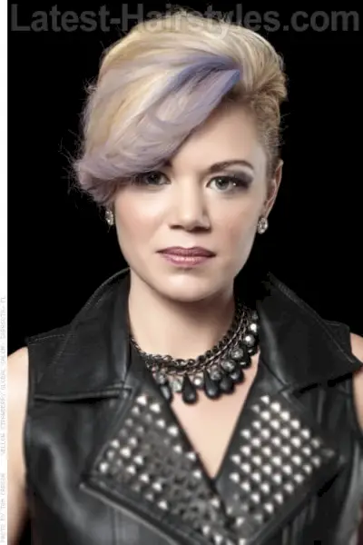 Pixie with Lavender Peekaboo Highlights