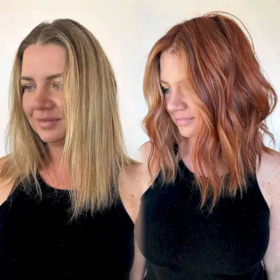 Beautiful Copper Makeover for Women with fine hair and choppy ends