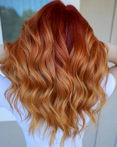 Rich Sandy Brown to Brightened Copper Ombre