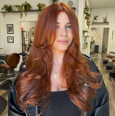 Rooty Long Layered Golden Copper