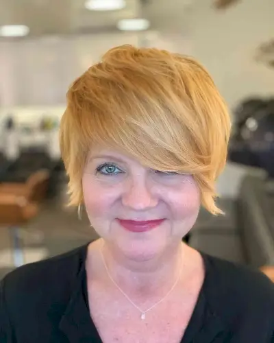 Side-Swept Long Shaggy Pixie 