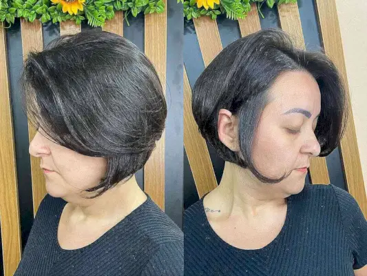 Very Dark Swing Bob for Older Ladies with Fine Hair