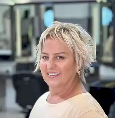 Short Wispy Winged Pixie Cut for Old Women with Fine Hair