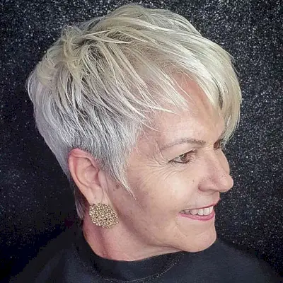 Blonde Textured Pixie Style for Old Women with Fine Hair