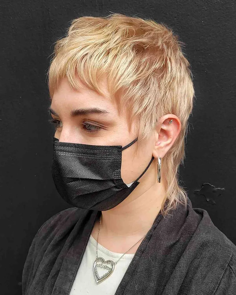 Edgy Pixie Mullet Shag pour cheveux fins' title=