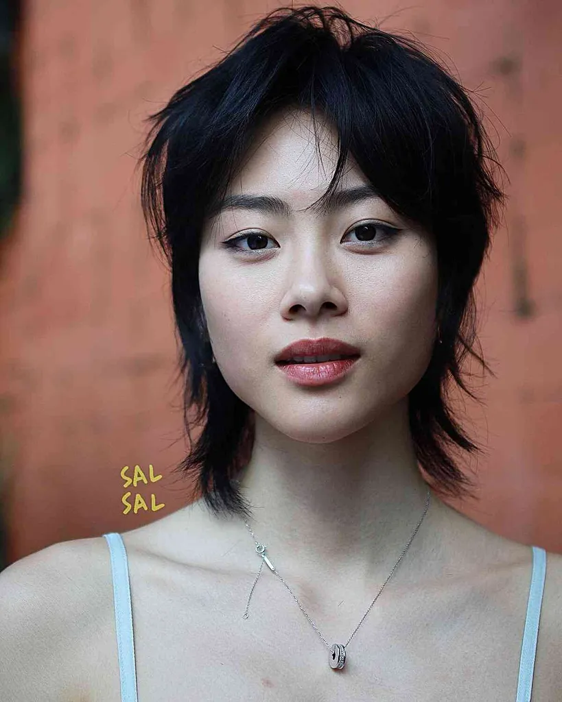 Shag court pour texture de cheveux fins asiatiques' title=