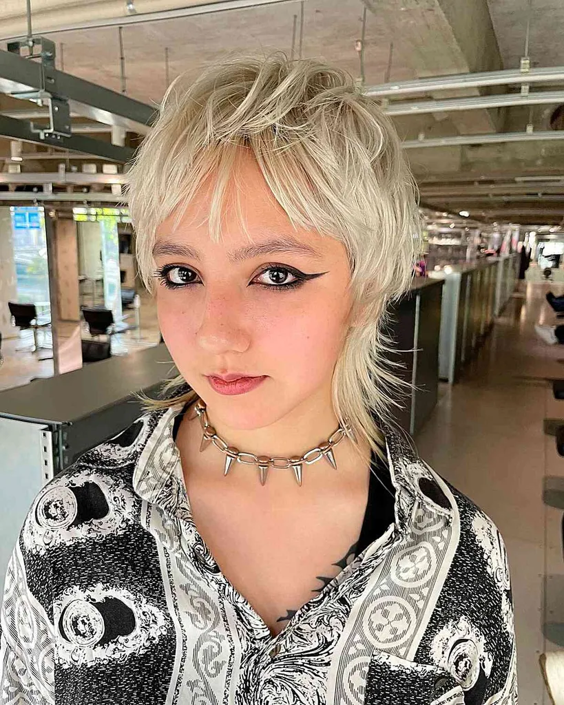 Shaggy Wolf Cut avec une frange vaporeuse pour cheveux fins' title=