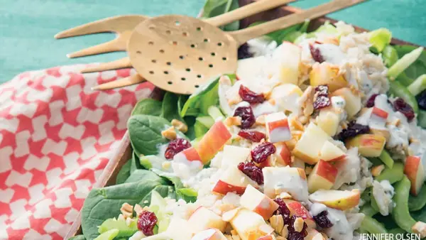 Spinach Salad with Crab and Yogurt Ranch Dressing