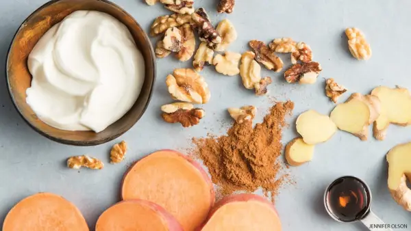 walnuts, sweet potatoes, nourish