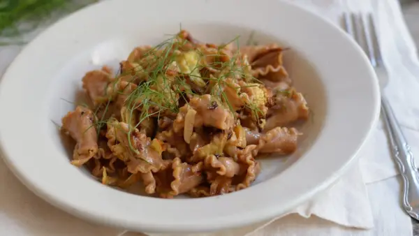 Emmer Pasta with Roasted Cauliflower, Fennel and Taleggio