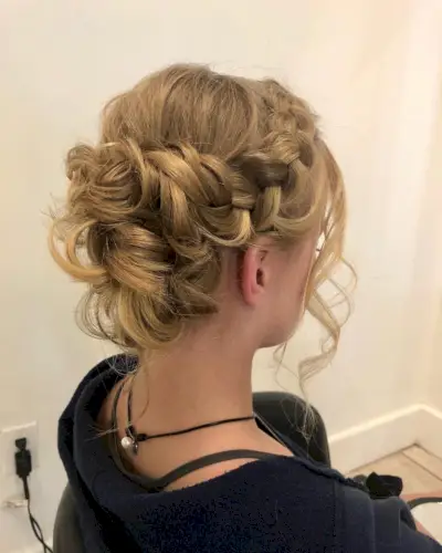 Easy Bun Updo with Braids for a Big Quinceanera Day