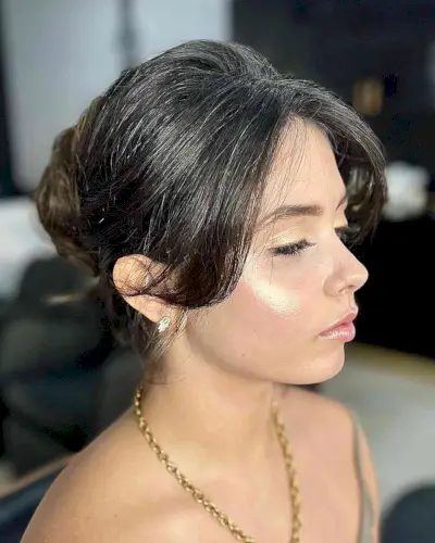 Parted Bangs on Simple Updo