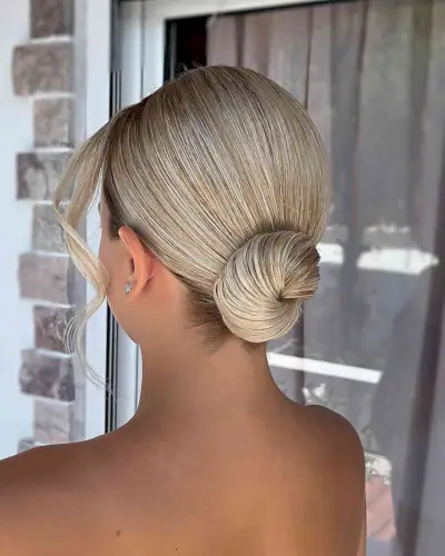 Romantic Blonde Low Bun