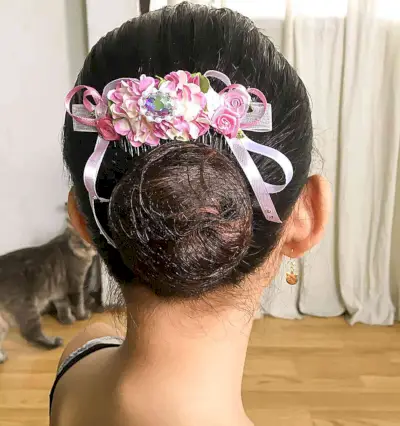Floral Sleek Low Bun
