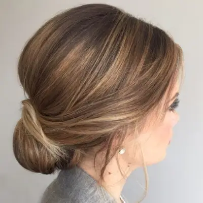 Low Textured Chignon hairstyle