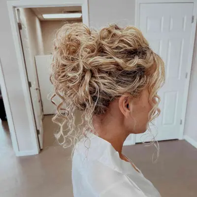 Easy updo high bun hairstyle