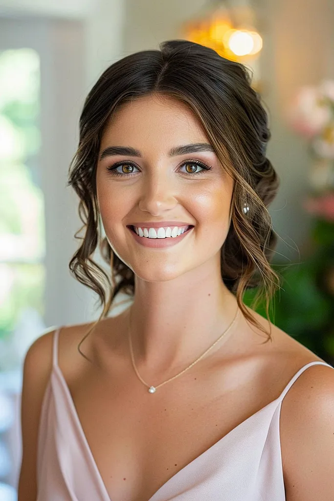 Jednoduchá úprava vlasů pro družičku s volnými úponky' title=