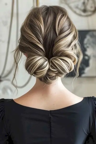 Picture of a subtle and bold date night hairstyle