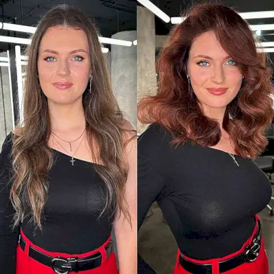 Dark Auburn Blowout for Date Night